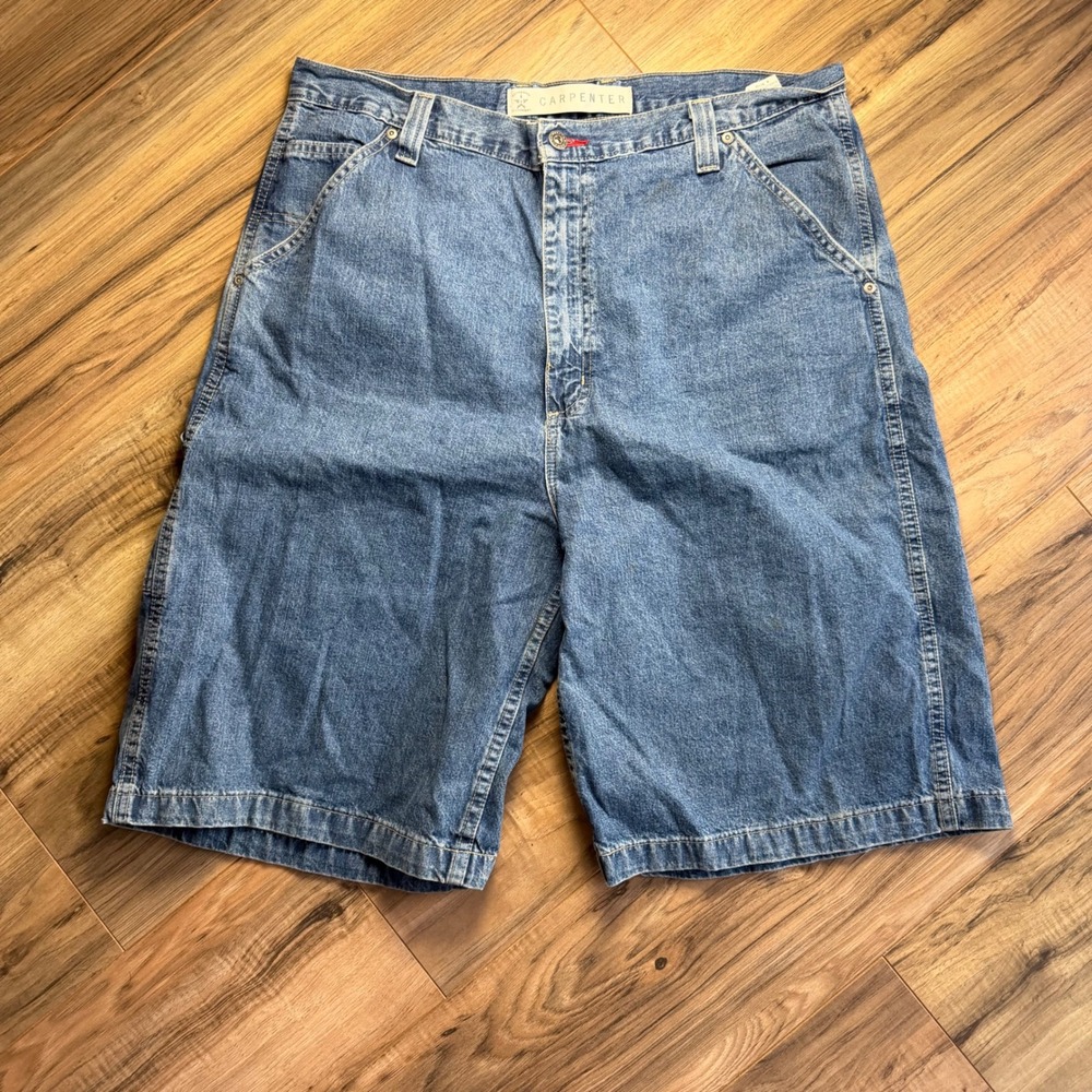 Vintage Y2K Carpenter Jean Shorts Mens 38 Blue Workwear Baggy Arizona Jean Co